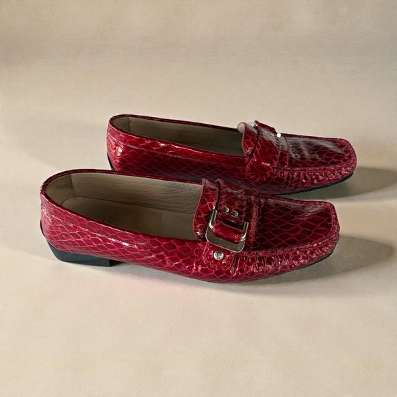Stuart Weitzman Shoes - Stuart Weitzman US 10 M Women Driving Loafer Moc Toe Patent Leather Red